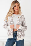 Leopard Chunky Knitted Cardigan Sweater