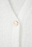 Fuzzy Buttoned Front Midi Solid Cardigan