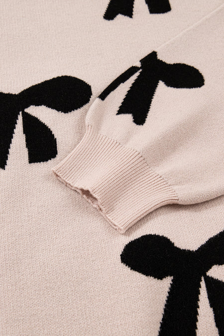 Pearl Bow Pattern Sweater