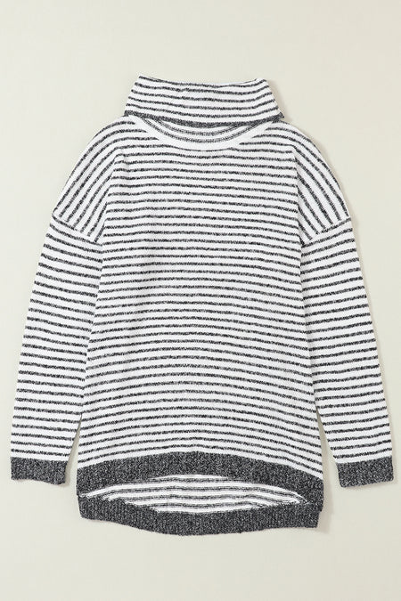 Striped Turtleneck Loose Sweater