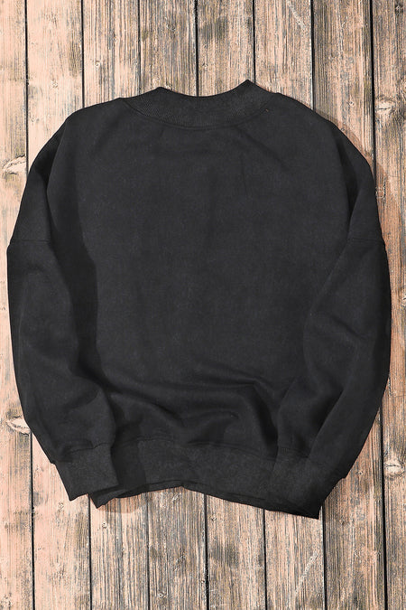 Drop Shoulder Crew Neck Pullover Sweatshirt