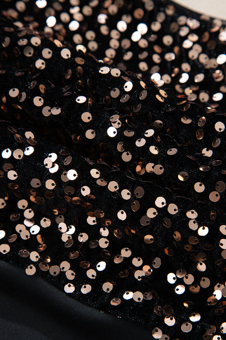 Sequin Puff Sleeve Bodysuit