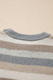 Color Block Ribbed Edge Round Neck Sweater