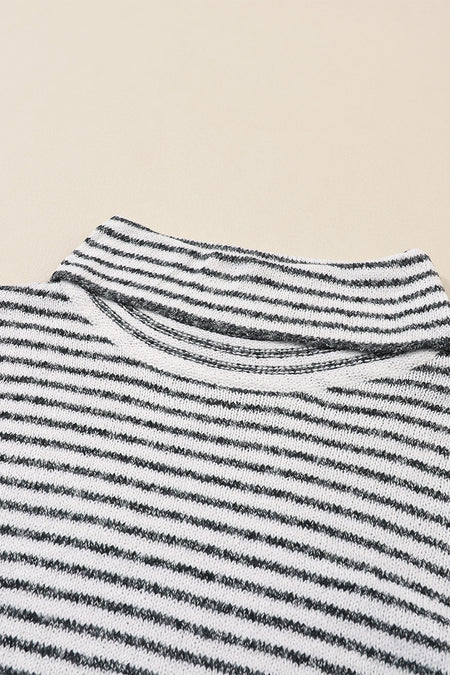 Striped Turtleneck Loose Sweater