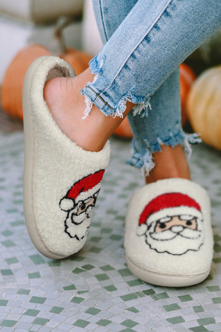 Christmas Cartoon Pattern Plush Slippers