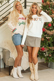 Thankful Ivory Embroidered Sweater