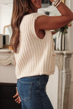 Knit Side Pockets Buttoned Sweater Vest