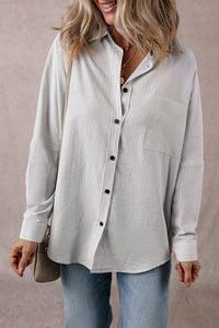 Roll-Tab Sleeve Pocketed Long Shirt