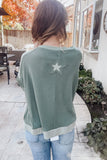 Stars Patchwork Round Neck Plus Size T Shirt