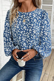 Ditsy Floral Print Lantern Sleeve Blouse