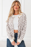 Leopard Chunky Knitted Cardigan Sweater