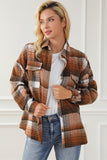 Plaid Flap Pockets Shacket