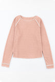 Textured Round Neck Long Sleeve Top