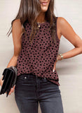 Leopard Print Round Neck Tank Top