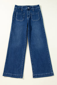 Wide Leg Pocketed High Waist Jeans