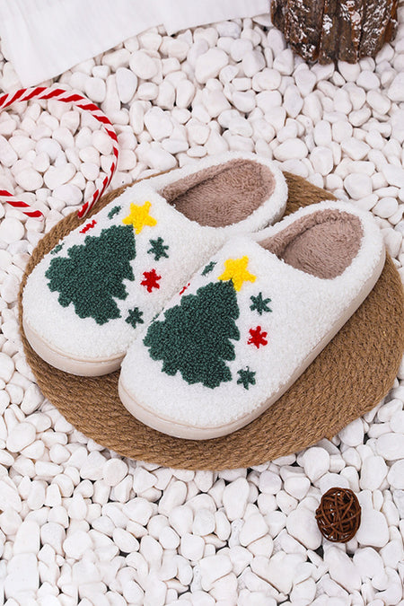 Christmas Cartoon Pattern Plush Slippers