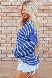 Stripe Drop Shoulder Casual Sweater