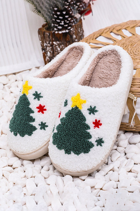 Christmas Cartoon Pattern Plush Slippers