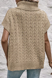 Cable Knit Turtleneck Batwing Sleeve Sweater