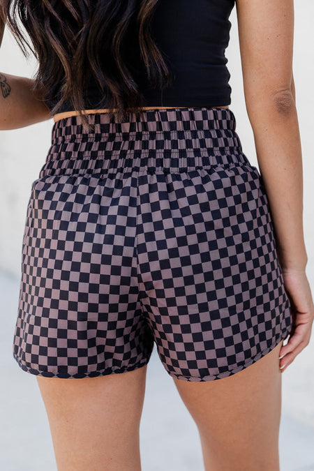 Geometric High Waisted Athletic Shorts