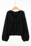 Bow Bubble Sleeve Sweater