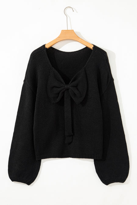 Bow Bubble Sleeve Sweater