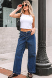 Stitched Waist Cuffed Jeans