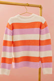 Colorblock V Neck Casual Sweater