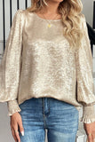 Metallic Smocked Blouse