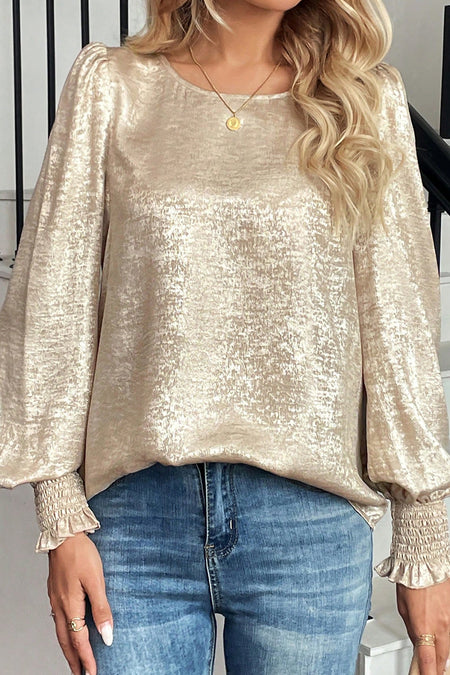 Metallic Smocked Blouse