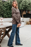Western Crew Neck Knitted Sweater