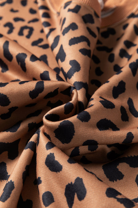 Color Block Leopard Sweatshirt