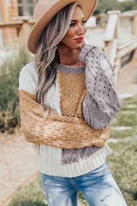 Colorblock Mixed Textured Sweater