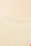 White Striped Detail Wide Sleeve Lightweight Knitted Sweater