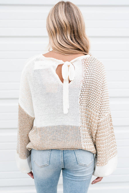 Knit Keyhole Drop Shoulder Sweater