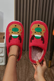 Reindeer Pattern Thick Sole Plush Slippers