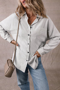 Roll-Tab Sleeve Pocketed Long Shirt