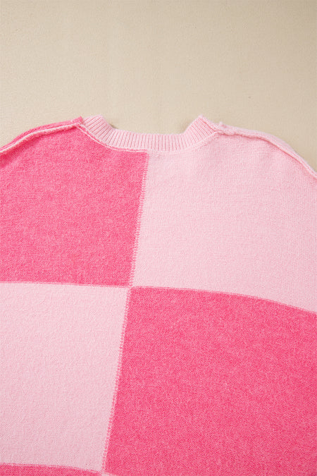 Colorblock Striped High Low Loose Sweater