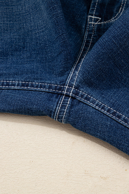 Stitched Waist Cuffed Jeans
