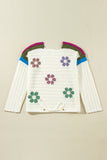 Daisy Flower Pointelle Knit Sweater