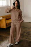 Polo Pullover and Drawstring Sweatpants Set