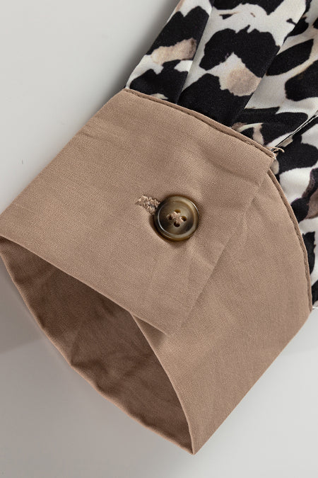 Leopard Print Long Sleeve Flared Dress