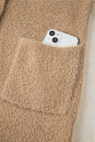 Fuzzy Buttoned Front Midi Solid Cardigan