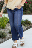 Plus Size Seamed Wide Leg High Waist Jeans