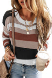 Classic Round Neck Colorblock Knit Sweater