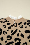 Leopard Ribbed Cuffed Sweater
