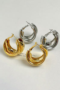 Layered Hoop Studded Earrings