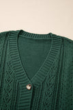 Open Knit Drop Shoulder Sweater Cardigan