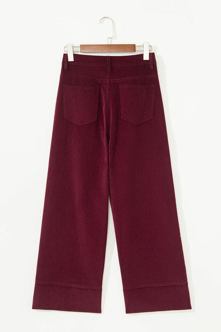 Corduroy High Waist Wide Leg Pants