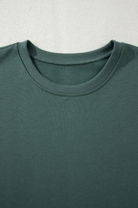 Oversize Slit Sweatshirt Ribbed Leggings Set